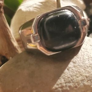 Steel & Onyx Ring